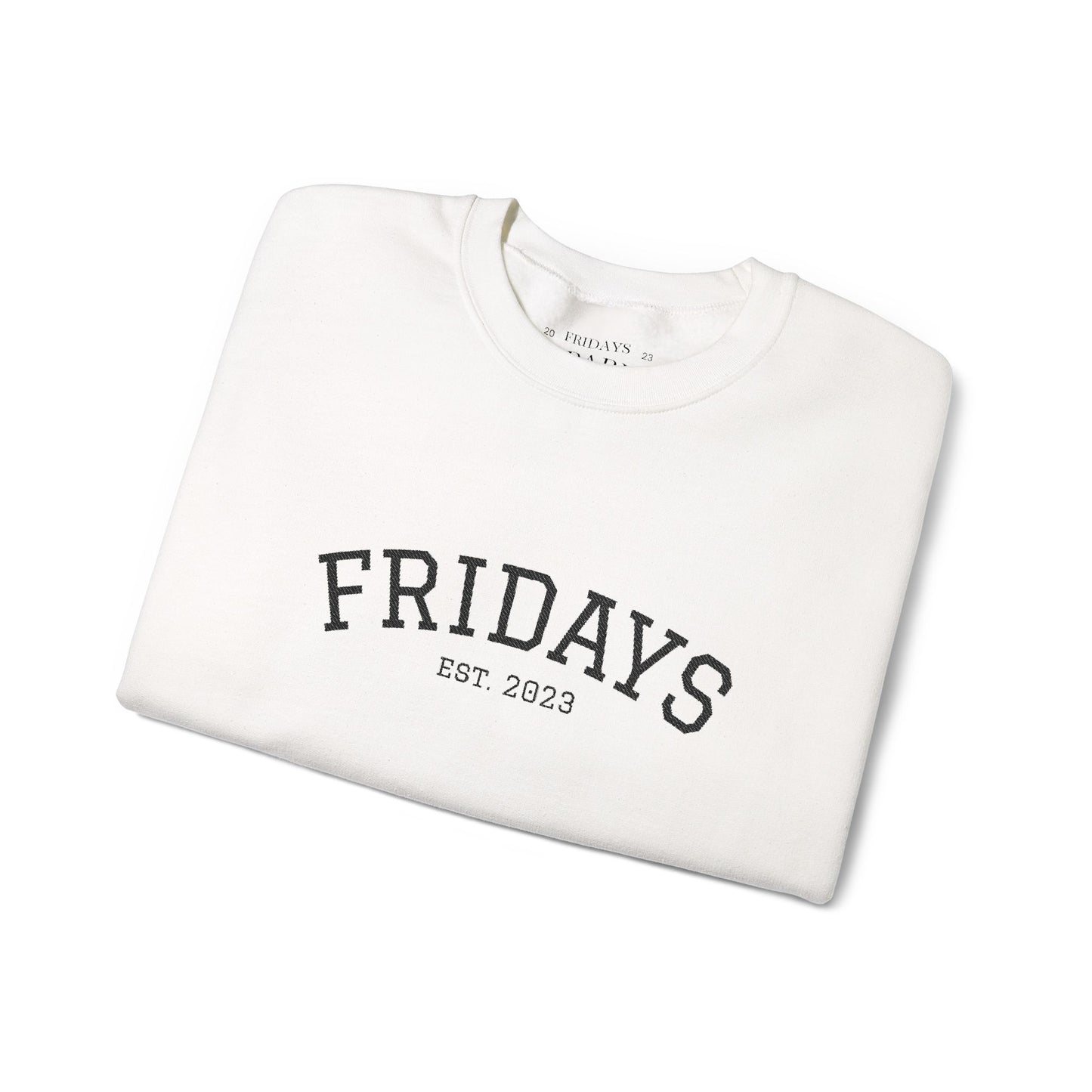*NEW* Fridays Unisex Embroidered Varsity Sweatshirt
