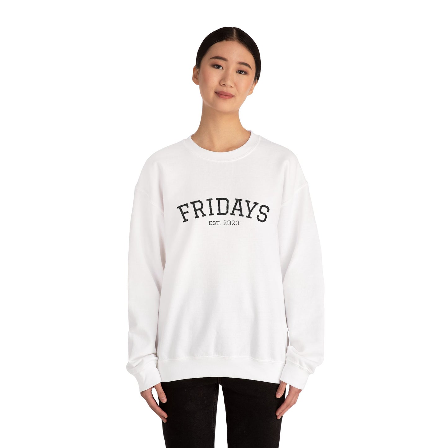 *NEW* Fridays Unisex Embroidered Varsity Sweatshirt